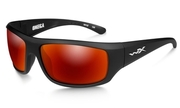 Wiley X WX OMEGA Polarized Crimson Mirror Smoke Grey Lens Matte Black Frame
