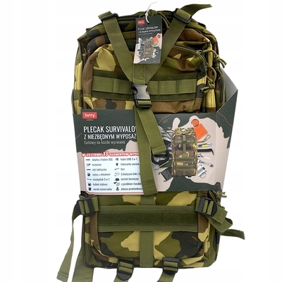Setty plecak taktyczny survivalowy z wyposażeniem wielofunkcyjny 35l moro